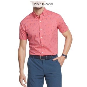 Coral I-Zod Button Down Size Large Short S…